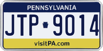 PA license plate JTP9014