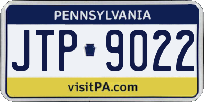 PA license plate JTP9022