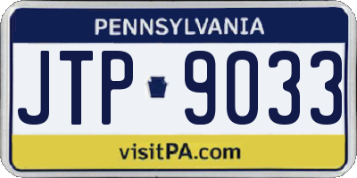 PA license plate JTP9033