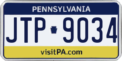 PA license plate JTP9034
