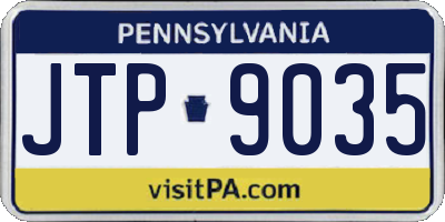 PA license plate JTP9035