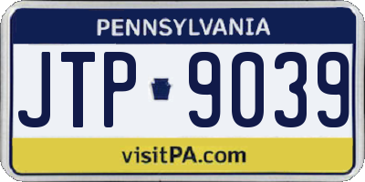 PA license plate JTP9039