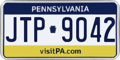 PA license plate JTP9042