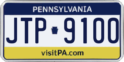 PA license plate JTP9100