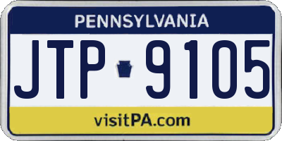 PA license plate JTP9105