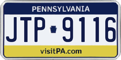 PA license plate JTP9116