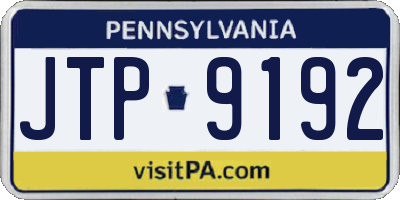 PA license plate JTP9192
