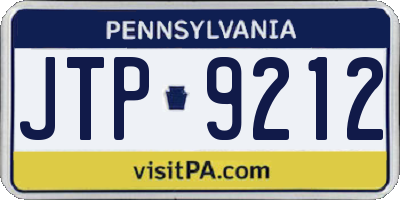 PA license plate JTP9212