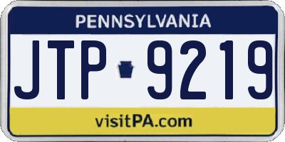PA license plate JTP9219
