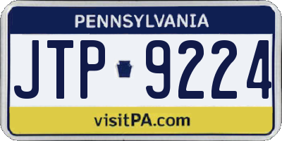 PA license plate JTP9224