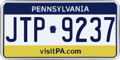 PA license plate JTP9237