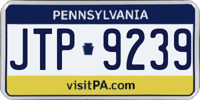PA license plate JTP9239