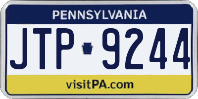 PA license plate JTP9244