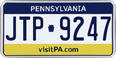 PA license plate JTP9247