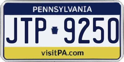 PA license plate JTP9250