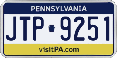 PA license plate JTP9251