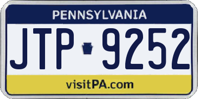 PA license plate JTP9252