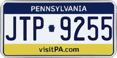 PA license plate JTP9255