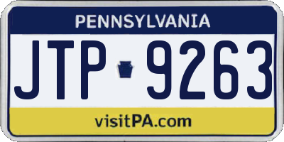 PA license plate JTP9263