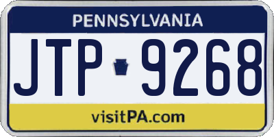 PA license plate JTP9268