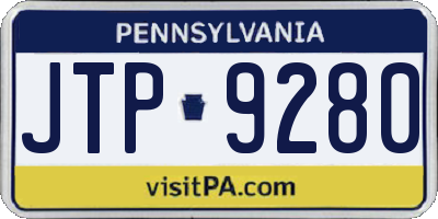 PA license plate JTP9280