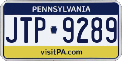 PA license plate JTP9289
