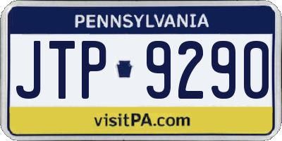 PA license plate JTP9290