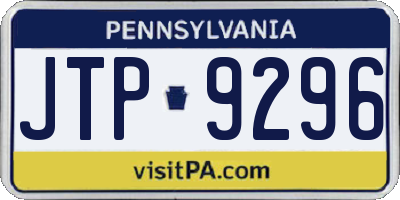 PA license plate JTP9296