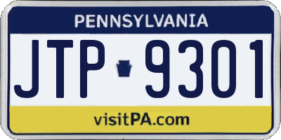 PA license plate JTP9301