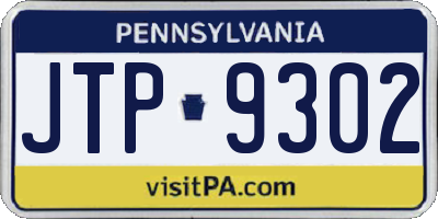 PA license plate JTP9302