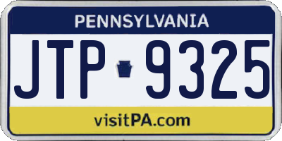 PA license plate JTP9325
