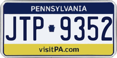 PA license plate JTP9352