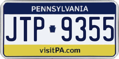 PA license plate JTP9355