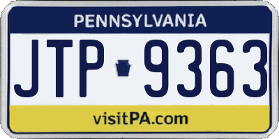 PA license plate JTP9363