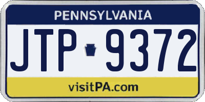PA license plate JTP9372
