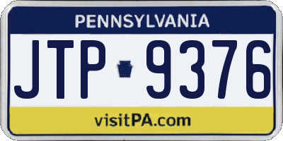 PA license plate JTP9376