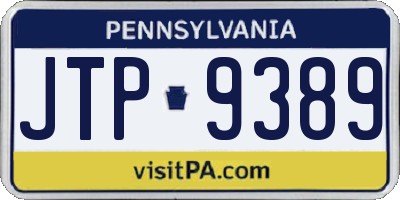 PA license plate JTP9389