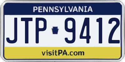 PA license plate JTP9412