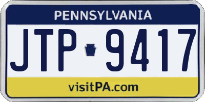 PA license plate JTP9417