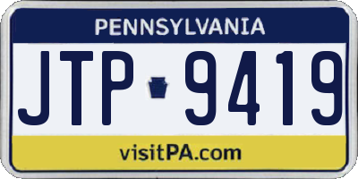 PA license plate JTP9419