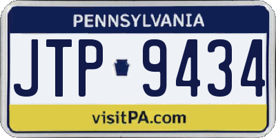 PA license plate JTP9434
