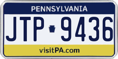PA license plate JTP9436