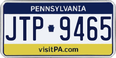 PA license plate JTP9465