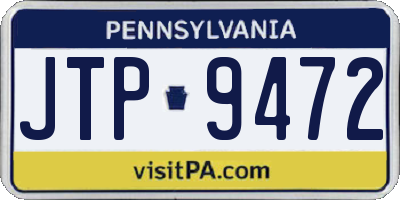 PA license plate JTP9472