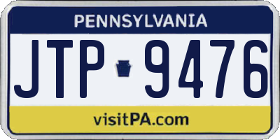 PA license plate JTP9476
