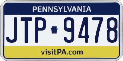 PA license plate JTP9478