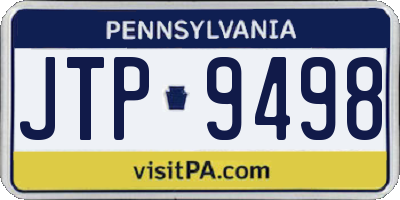 PA license plate JTP9498
