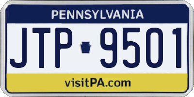 PA license plate JTP9501