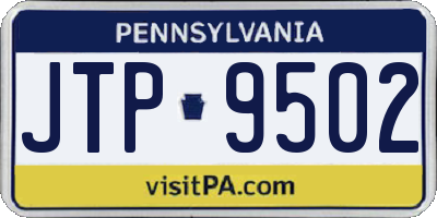 PA license plate JTP9502