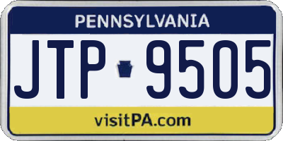 PA license plate JTP9505